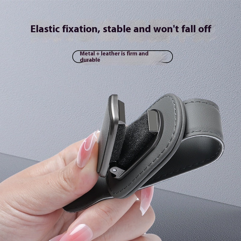 Premium Leather Car Sunglasses Holder Clip